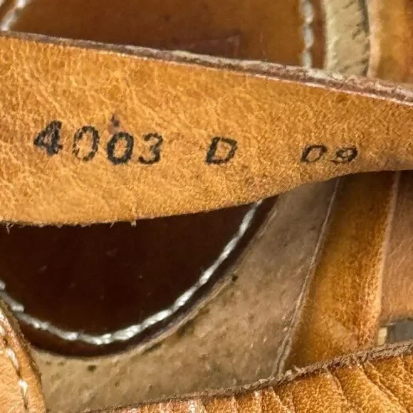 Frye Gabriella 7.5B Cut-Out Wedge Slingback T-Strap Woven Leather Sandals - Picture 12 of 14